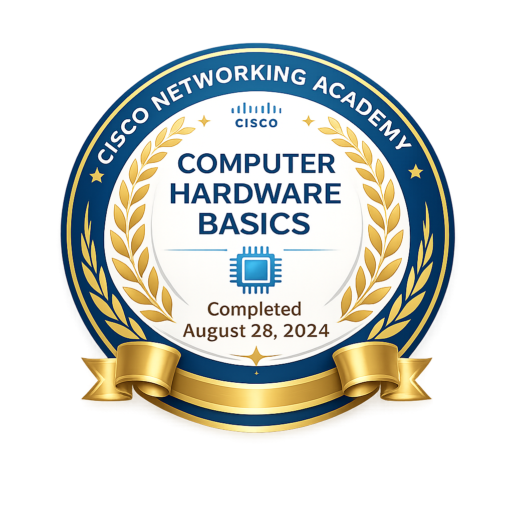 Computer Hardware Basics - Cisco Networking Academy - Completed August 28, 2024